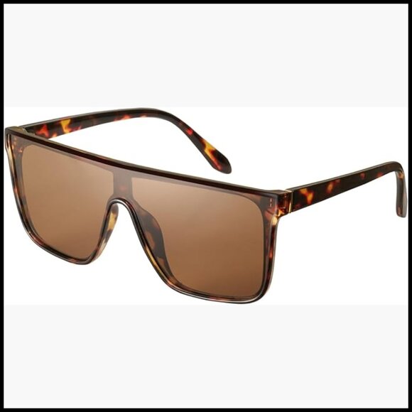 Polarized Oversized Square Sunglasses, Flat Top Fashion Shield Shades main image 7